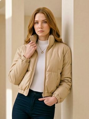 Mabelinda Faux Leather Puffer Jacket